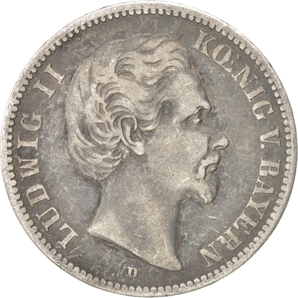 German States, 2 Mark, 1876, Munich, KM #903, VF(30-35), Silver, 10.85