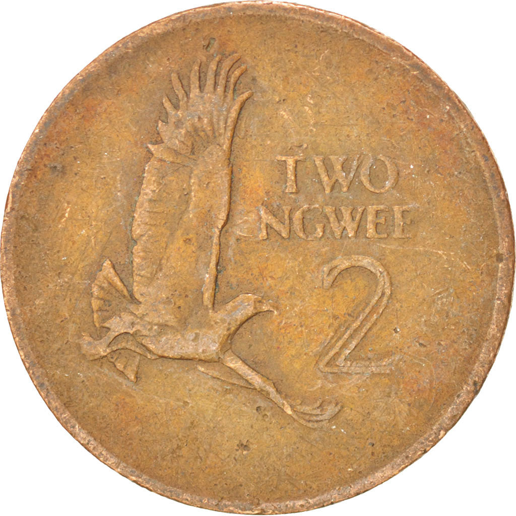 ZAMBIA, 2 Ngwee, 1968, British Royal Mint, KM #10, VF(20-25), Bronze, 21, 4.59