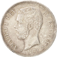 Coin, Spain, Amadeao I, 5 Pesetas, 1871, VF(30-35), Silver, KM:666
