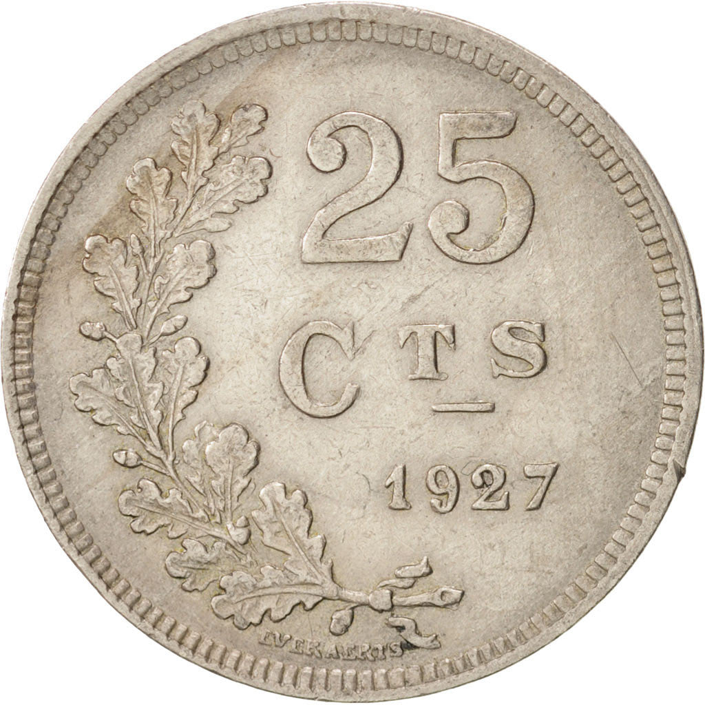 Coin, Luxembourg, Charlotte, 25 Centimes, 1927, EF(40-45), Copper-nickel, KM:37