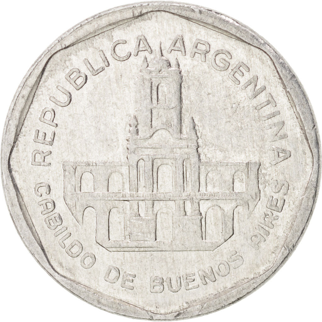 ARGENTINA, Austral, 1989, KM #100, AU(55-58), Aluminum, 20.11, 1.51