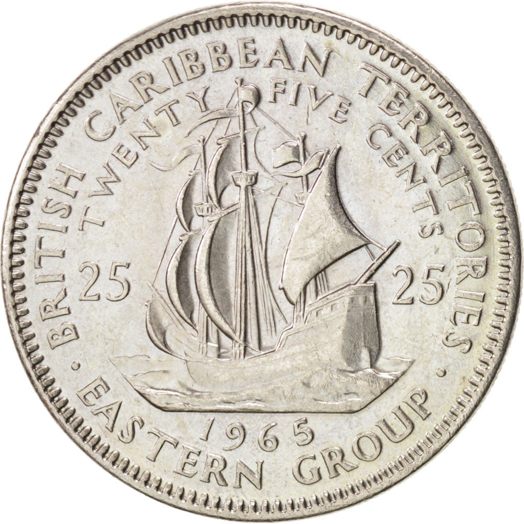 Moneta, Stati dei Caraibi Orientali, Elizabeth II, 25 Cents, 1965, SPL
