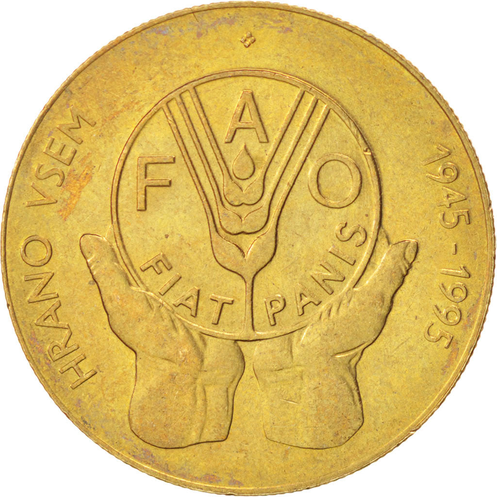 SLOVENIA, 5 Tolarjev, 1995, KM #21, MS(63), Nickel-Brass, 26, 6.36