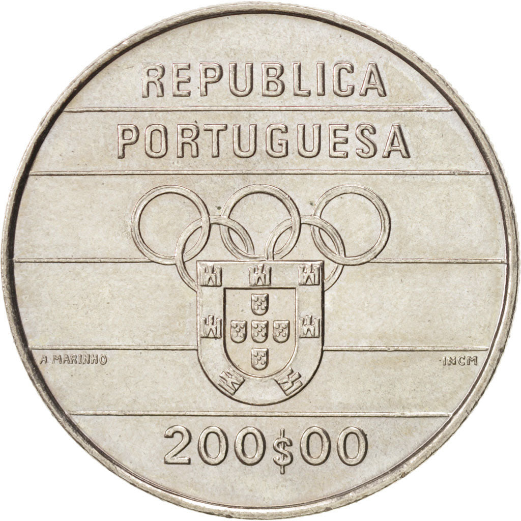 PORTUGAL, 200 Escudos, 1992, KM #662, MS(63), Copper-Nickel, 36, 21.02
