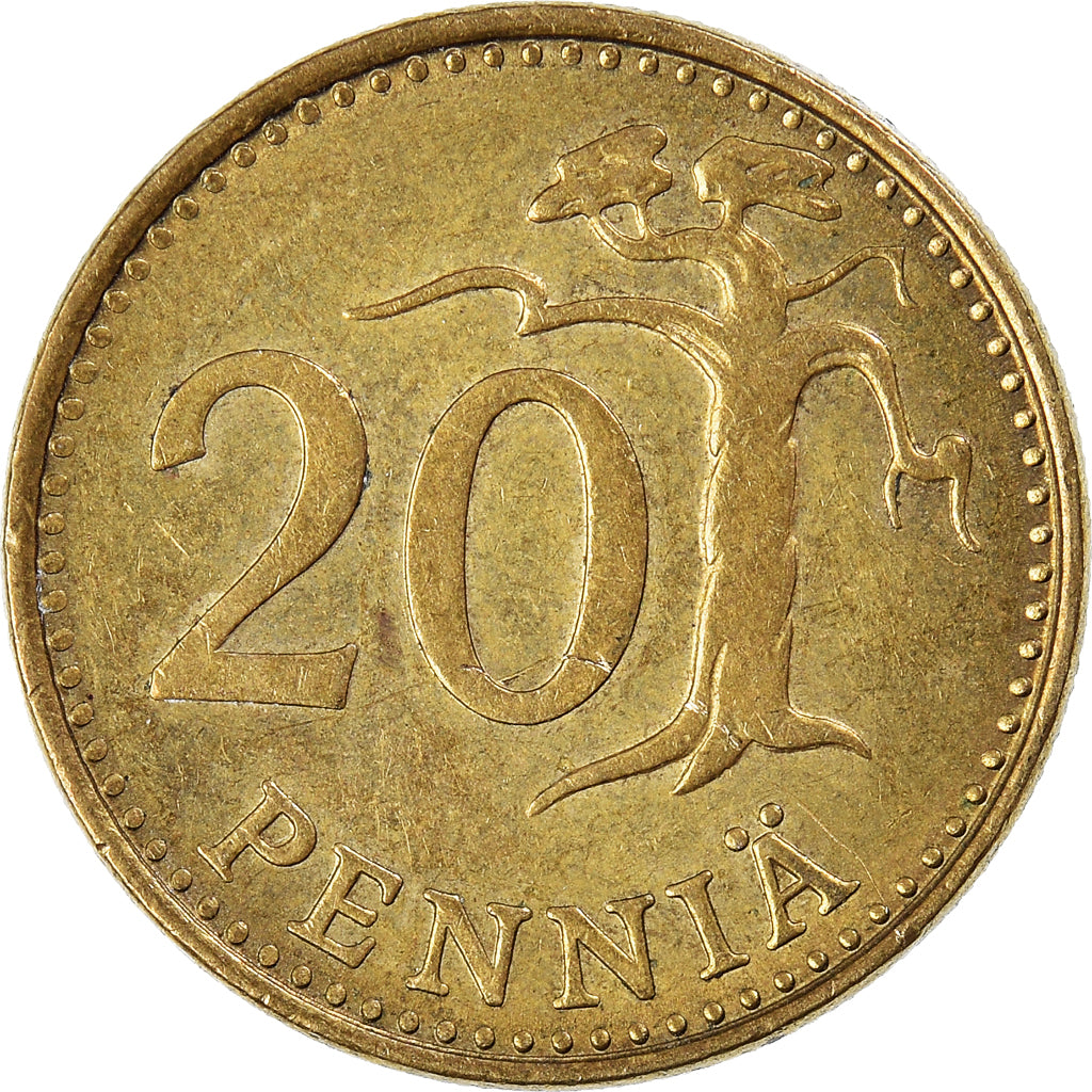 Moneta, Finlandia, 20 Pennia, 1982