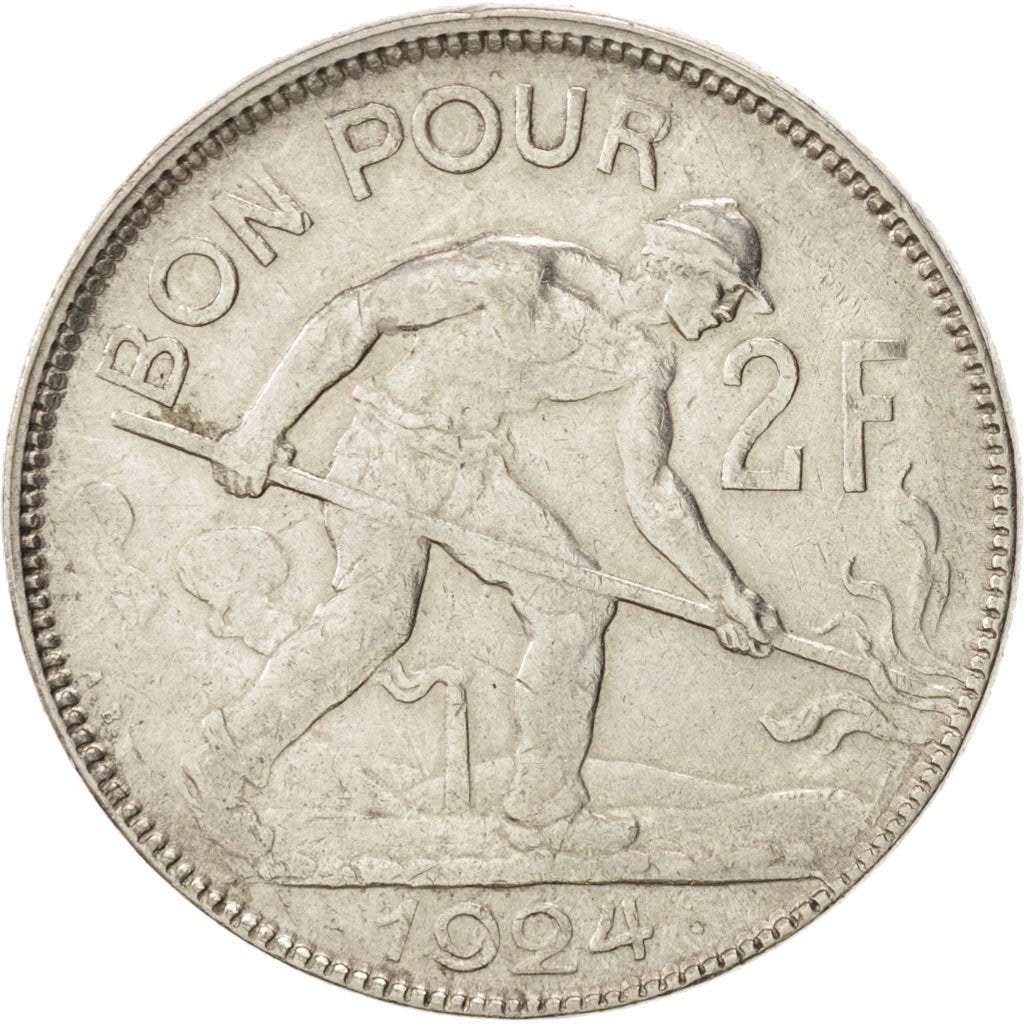 LUXEMBOURG, 2 Francs, 1924, KM #36, AU(50-53), Nickel, 27, 9.76