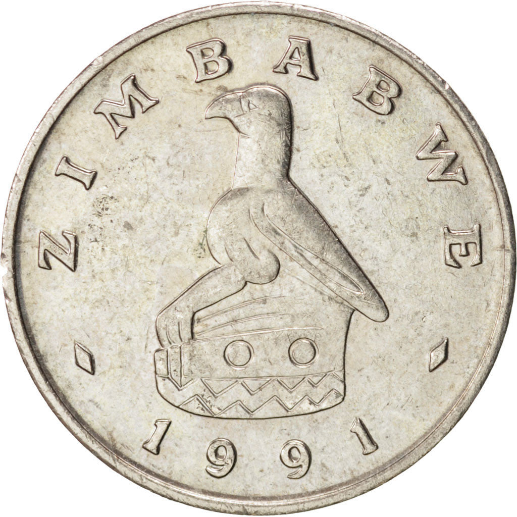 Coin, Zimbabwe, 20 Cents, 1991, MS(63), Copper-nickel, KM:4