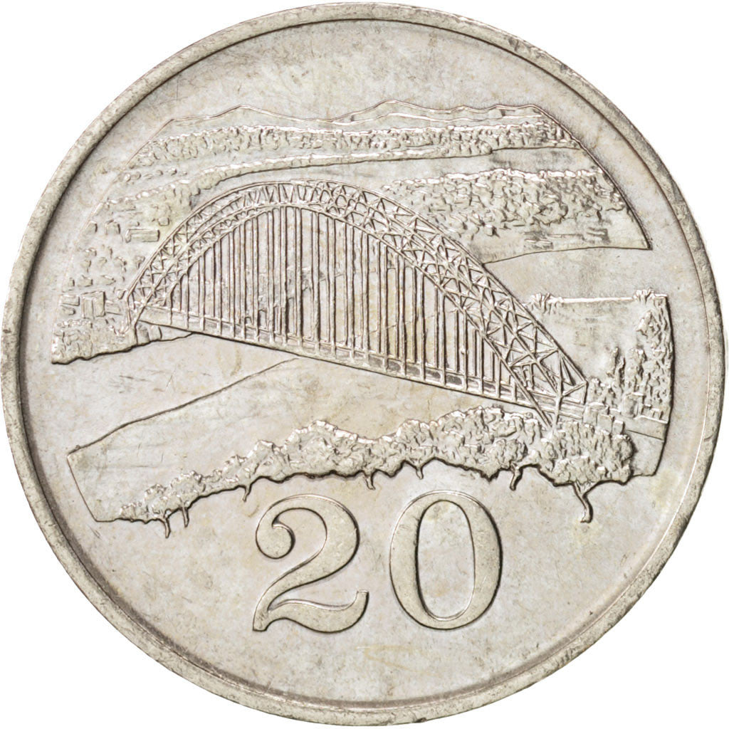 Coin, Zimbabwe, 20 Cents, 1991, MS(63), Copper-nickel, KM:4