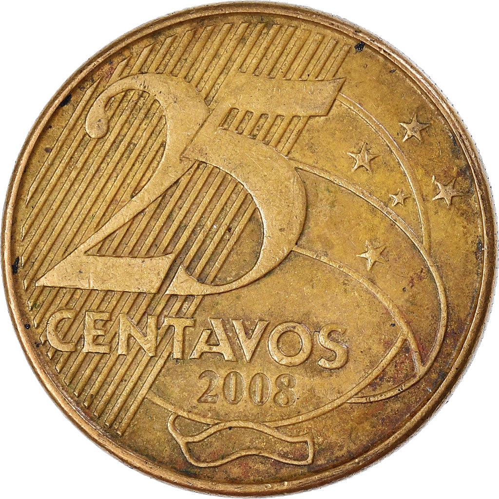 Munten, Brazilië, 25 Centavos, 2008