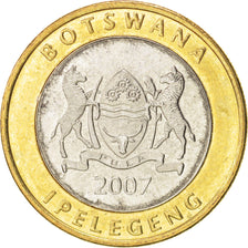Moneta, Botswana, 5 Pula, 2007, MS(63), Bimetaliczny, KM:30