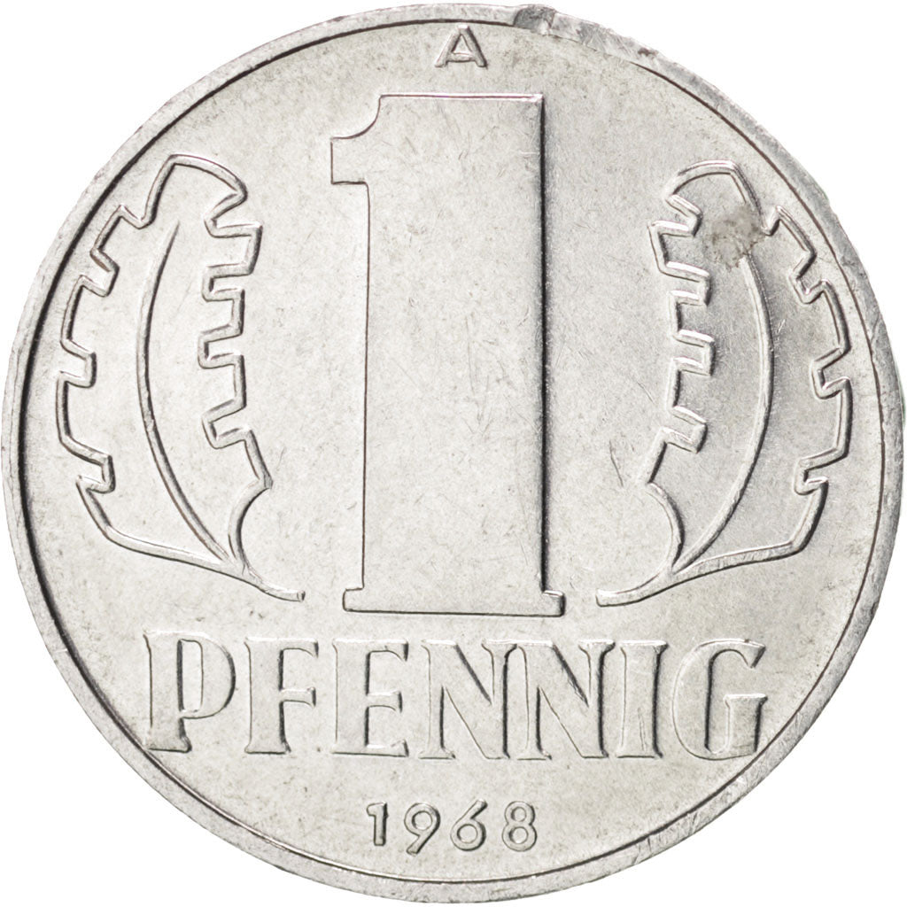 GERMAN-DEMOCRATIC REPUBLIC, Pfennig, 1968, Berlin, KM #8.1, MS(63), Aluminum,...