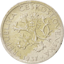 Coin, Czechoslovakia, Koruna, 1937, EF(40-45), Copper-nickel, KM:4