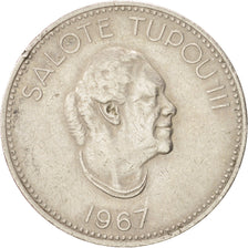 Tonga, King Taufa'ahau Tupou IV, 20 Seniti, 1967, BB, Rame-nichel, KM:8