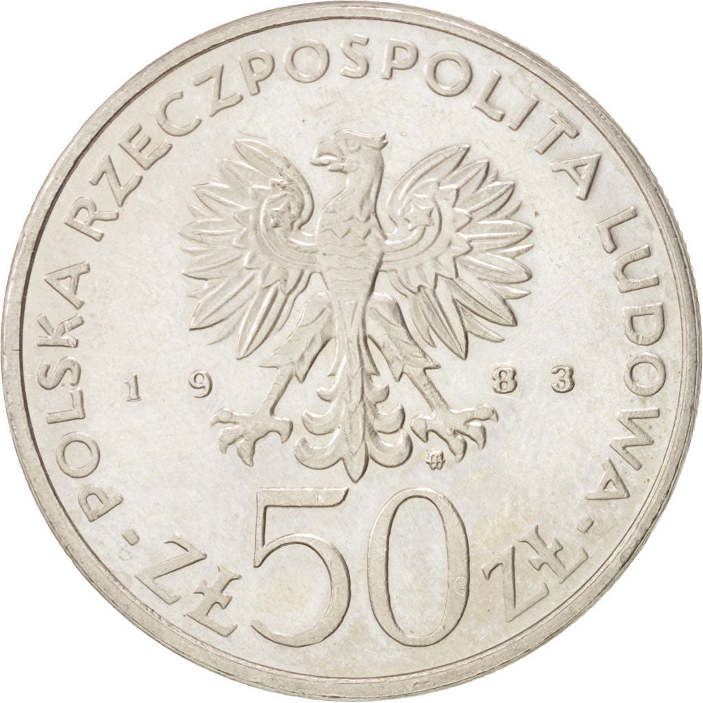 POLAND, 50 Zlotych, 1983, Warsaw, KM #146, AU(55-58), Copper-Nickel, 30.5, 11.56