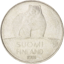 FINLAND, 50 Pennia, 1991, KM #66, AU(50-53), Copper-Nickel, 19.7, 3.36