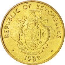 SEYCHELLES, 10 Cents, 1982, British Royal Mint, KM #48.1, MS(63), Brass, 21,...