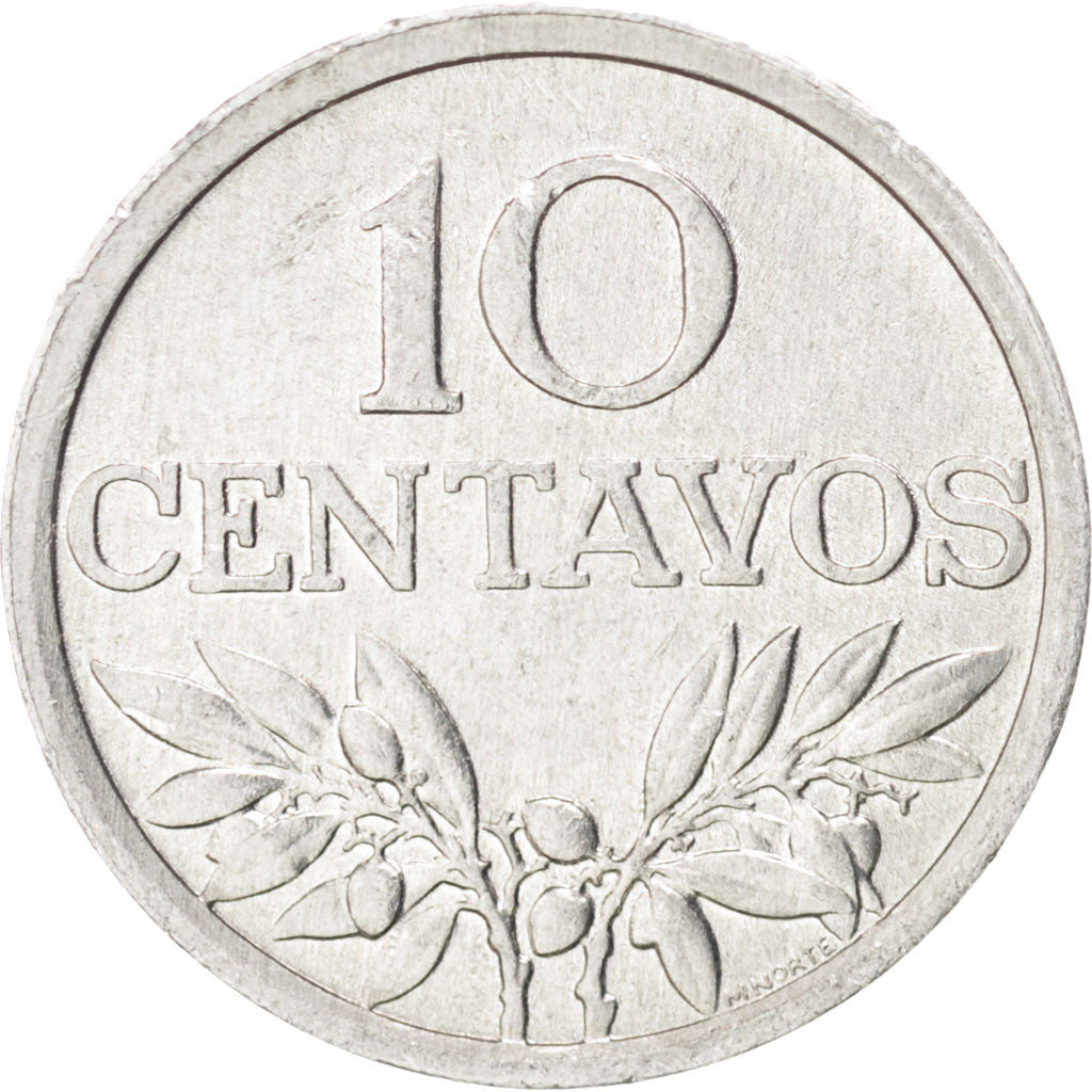 Coin, Portugal, 10 Centavos, 1976, MS(60-62), Aluminum, KM:594