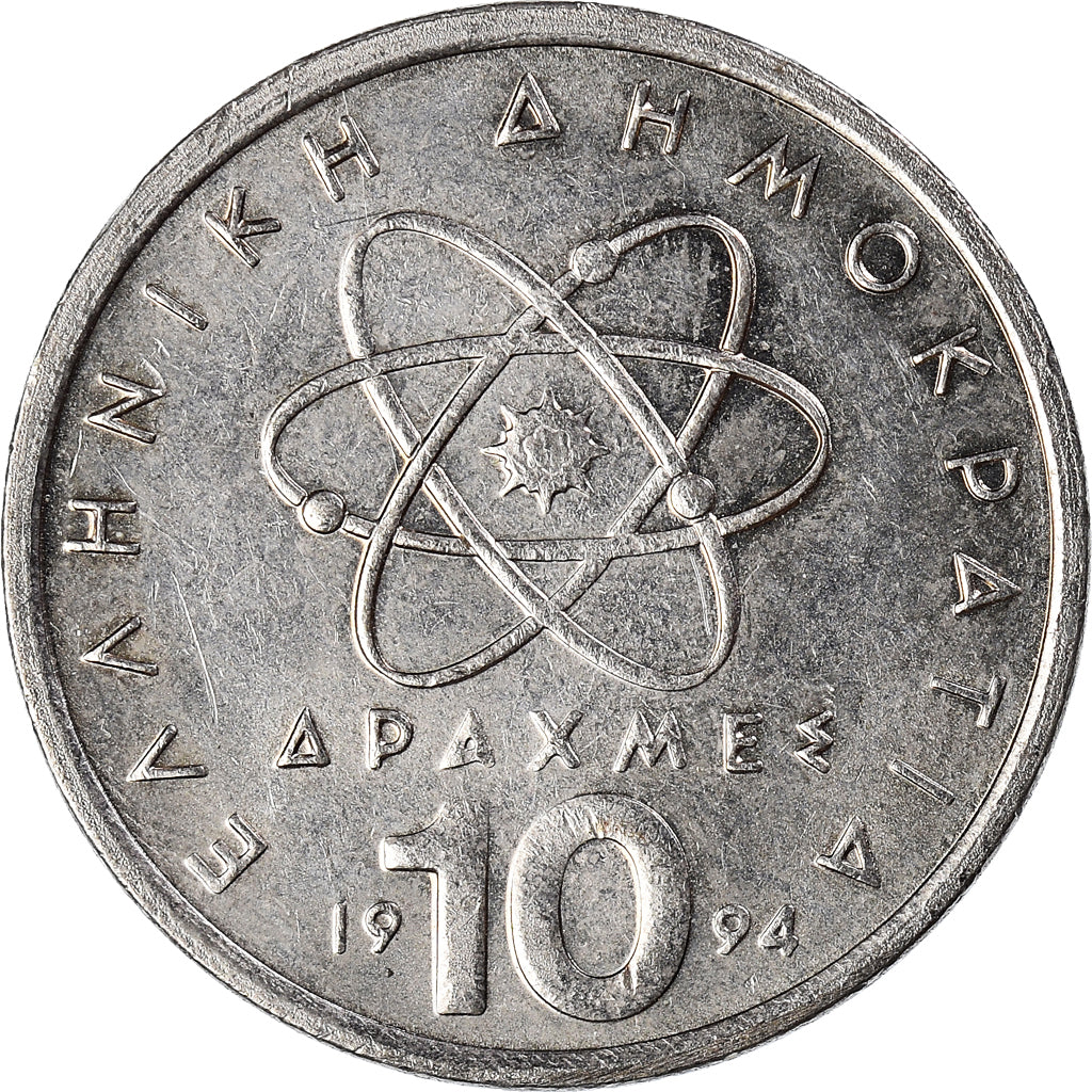 Moneda, Grecia, 10 Drachmes, 1994