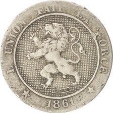 BELGIUM, 5 Centimes, 1861, KM #21, VF(20-25), Copper-Nickel, 19.5, 2.91