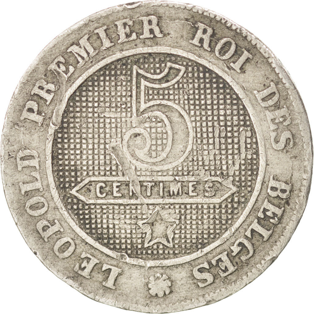 BELGIUM, 5 Centimes, 1861, KM #21, VF(20-25), Copper-Nickel, 19.5, 2.91