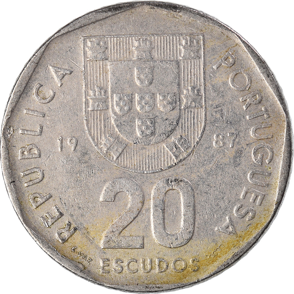 Coin, Portugal, 20 Escudos, 1987