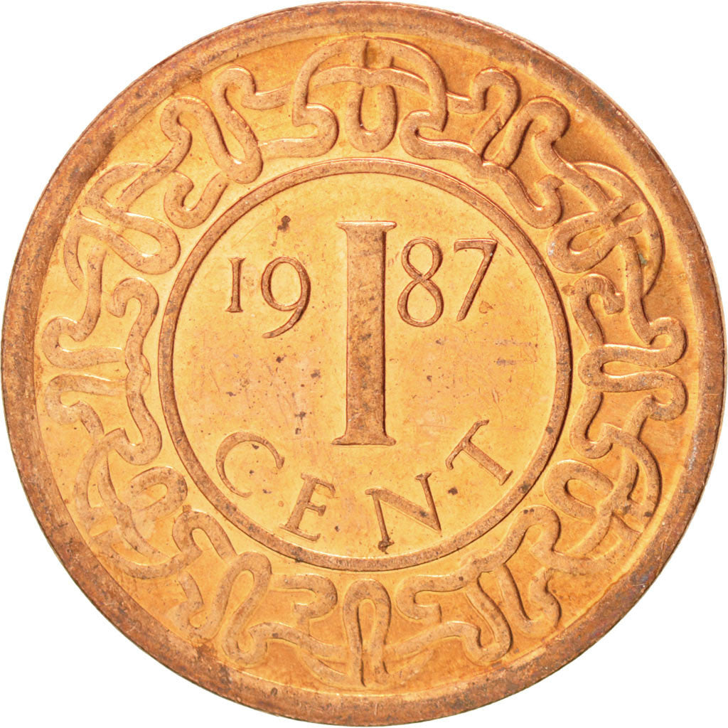 SURINAME, Cent, 1987, KM #11b, MS(63), Copper Plated Steel, 18, 2.31
