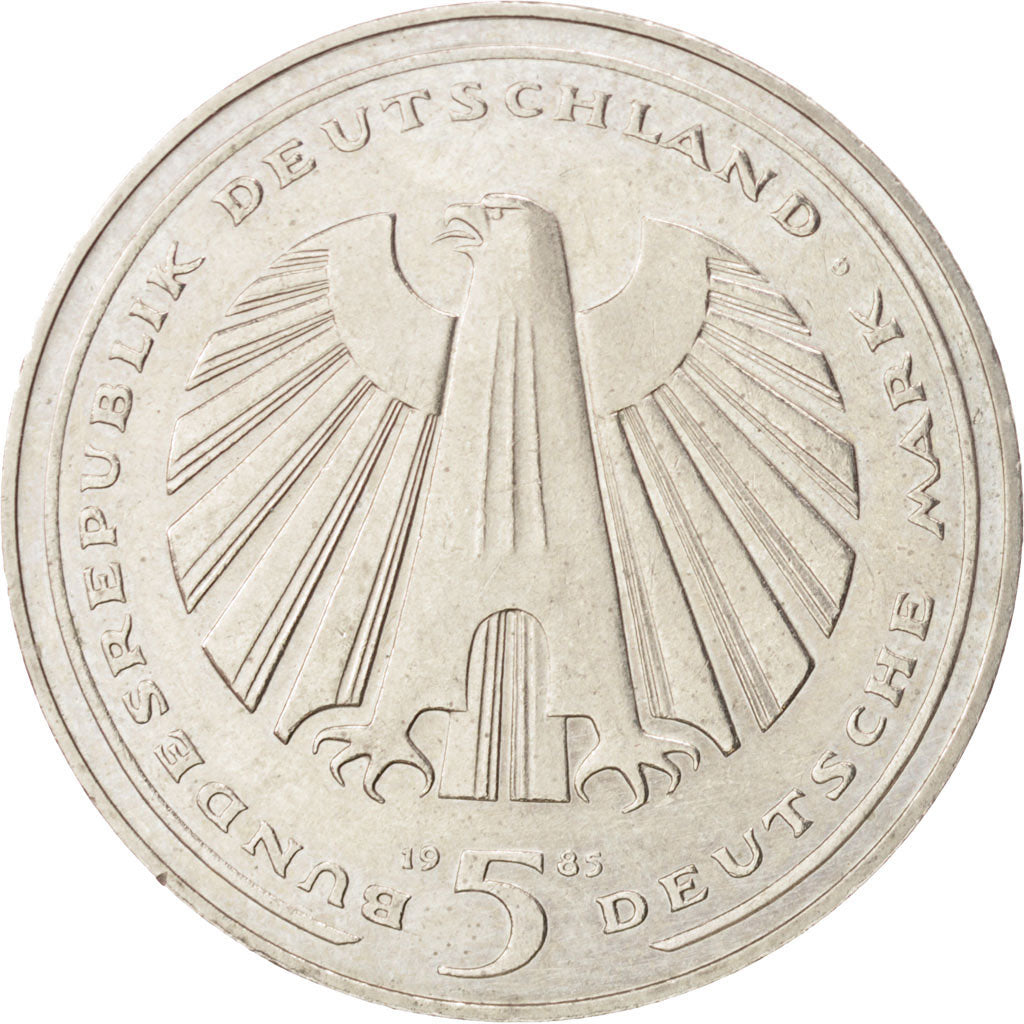 Coin, GERMANY - FEDERAL REPUBLIC, 5 Mark, 1985, Karlsruhe, Germany, AU(55-58)