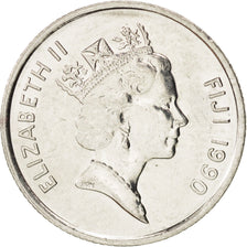 Munten, Fiji, Elizabeth II, 5 Cents, 1990, UNC-, Nickel plated steel, KM:51a