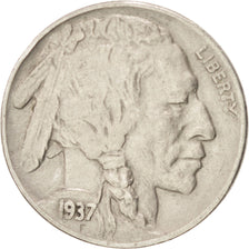 UNITED STATES, Buffalo Nickel, 5 Cents, 1937, U.S. Mint, KM #134, VF(30-35),...