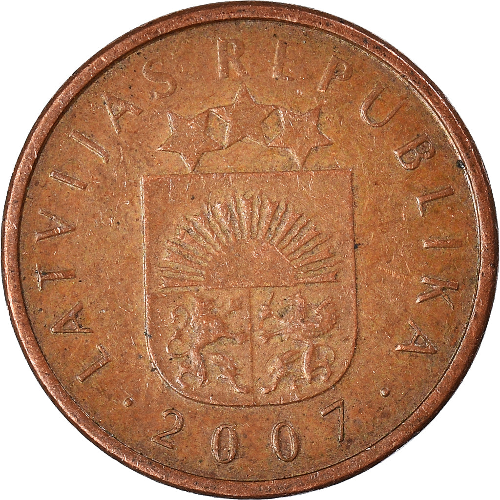 Monnaie, Lettonie, 2 Santimi, 2007