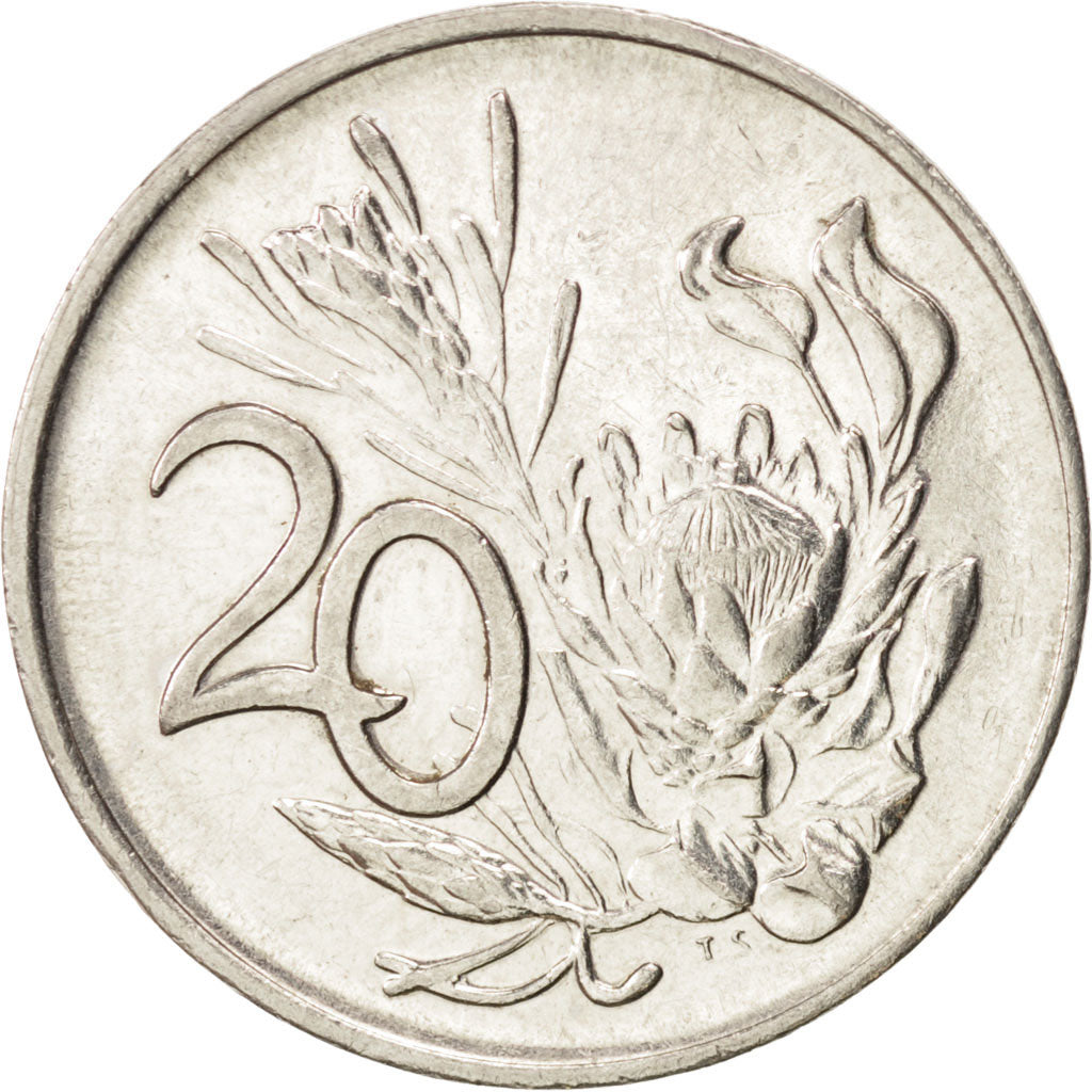 SOUTH AFRICA, 20 Cents, 1990, KM #86, MS(63), Nickel, 24.2, 5.91