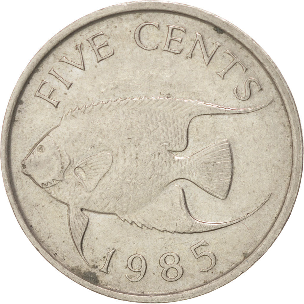 BERMUDA, 5 Cents, 1985, KM #16, EF(40-45), Copper-Nickel, 21.2, 4.95