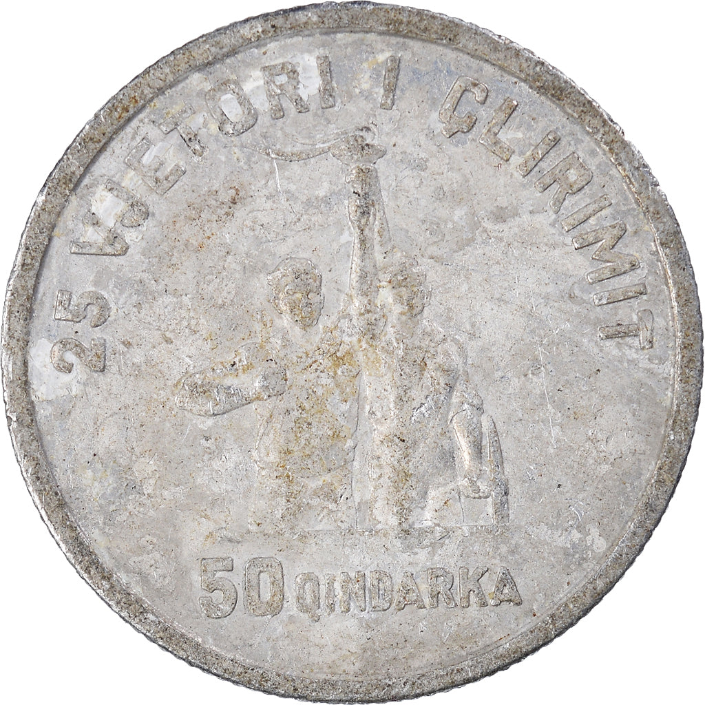 Monnaie, Albanie, 50 Qindarka, 1969