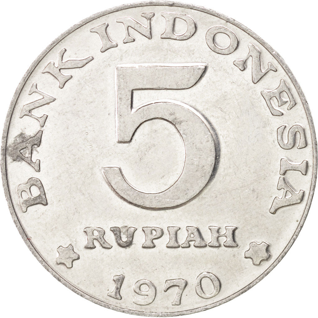 Coin, Indonesia, 5 Rupiah, 1970, MS(60-62), Aluminum, KM:22