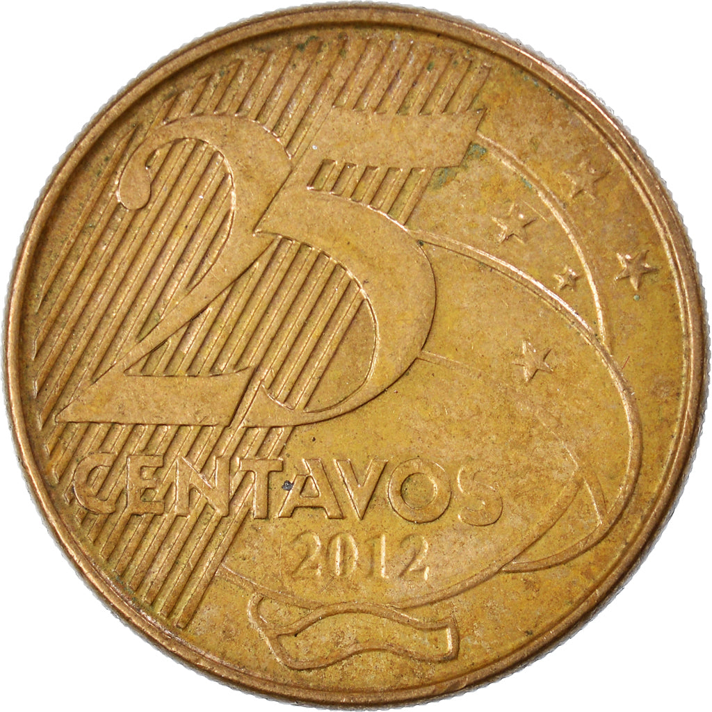 Coin, Brazil, 25 Centavos, 2012