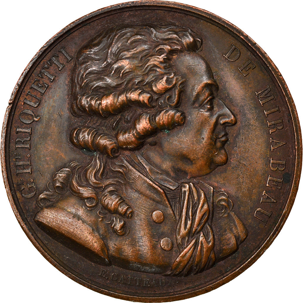 Francia, medalla, Riquetti de Mirabeau, 1822, Gatteaux, MBC+, Bronce