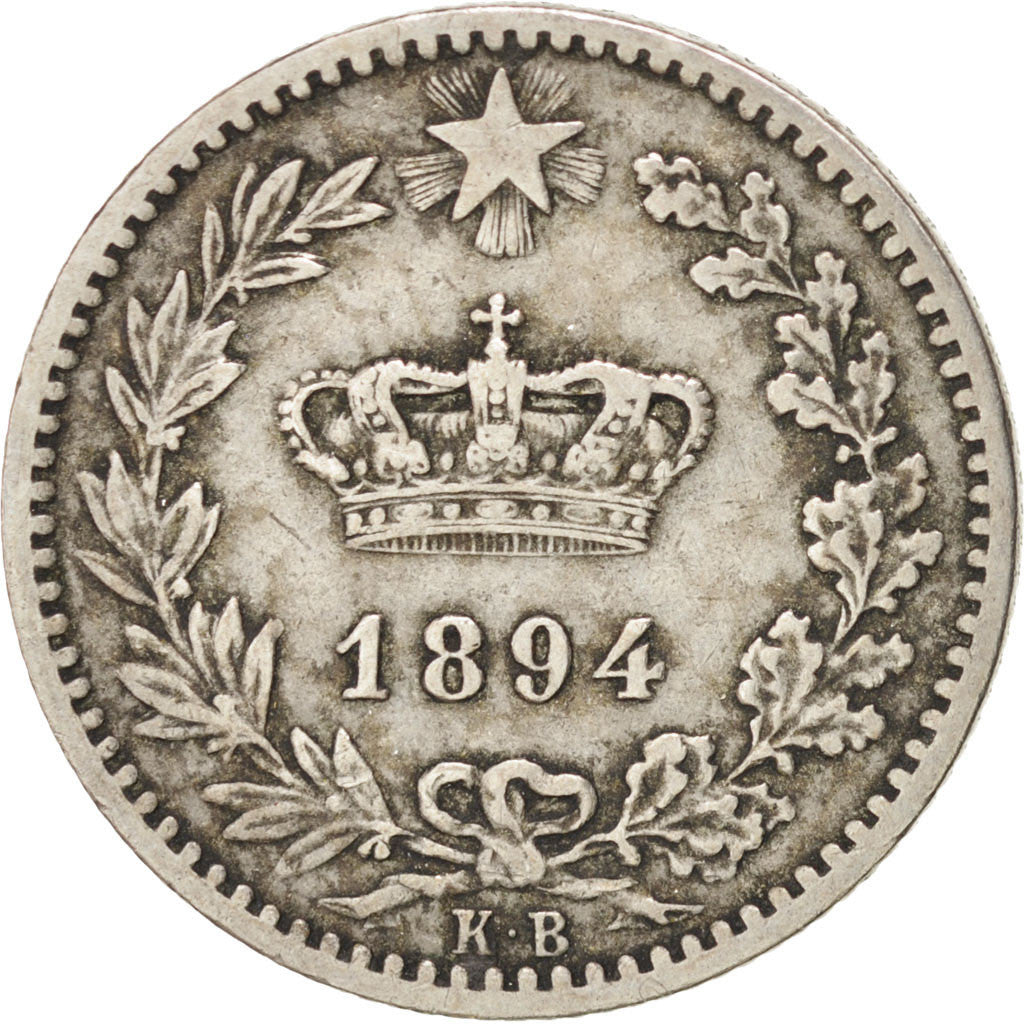 ITALY, 20 Centesimi, 1894, Berlin, KM #28.1, EF(40-45), Copper-Nickel, 3.93
