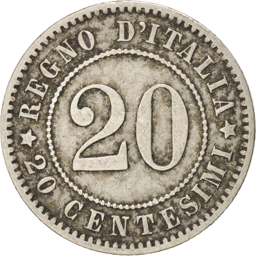 ITALY, 20 Centesimi, 1894, Berlin, KM #28.1, EF(40-45), Copper-Nickel, 3.93