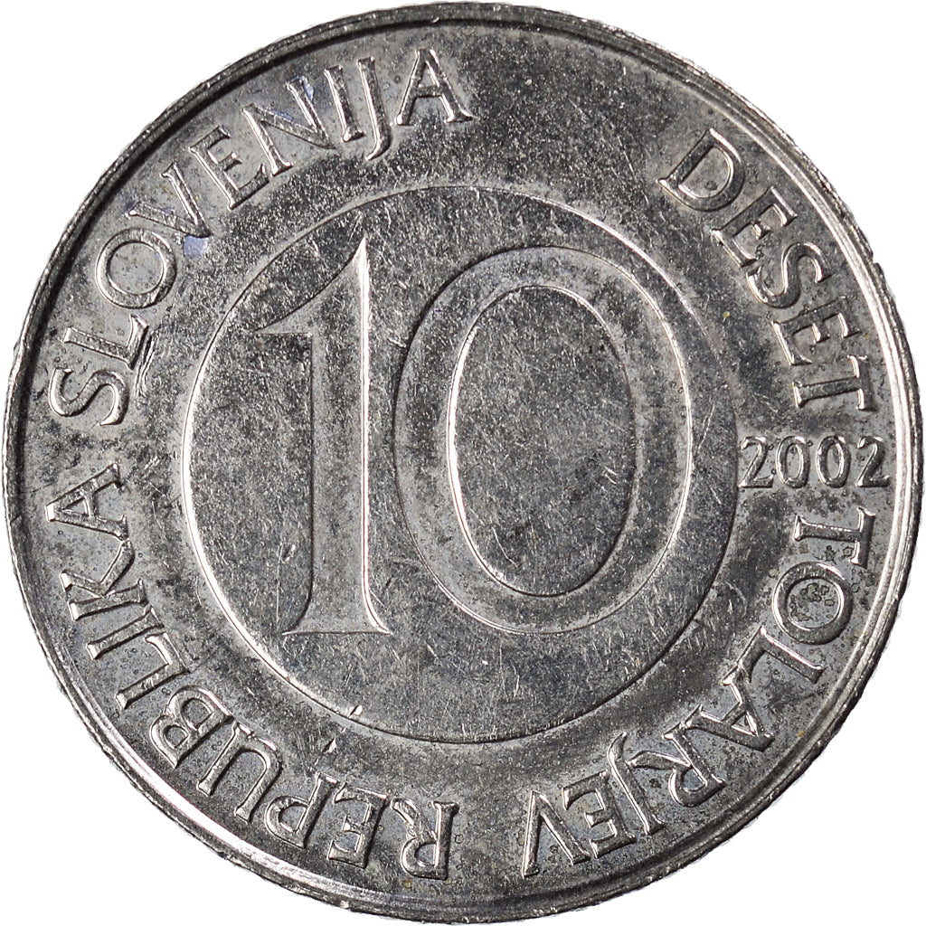 Monnaie, Slovénie, 10 Tolarjev, 2002
