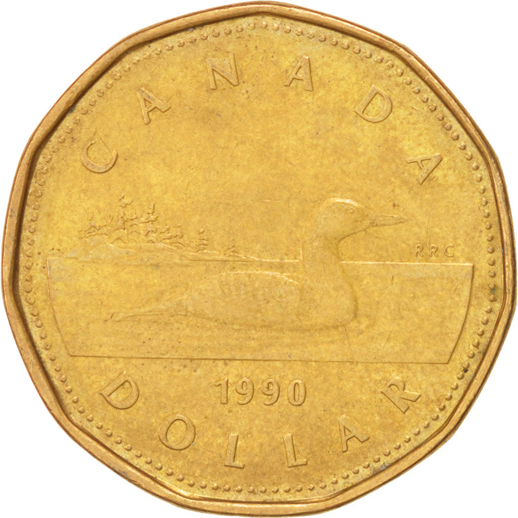 Coin, Canada, Elizabeth II, Dollar, 1990, Ottawa, EF(40-45), Aureate-Bronze