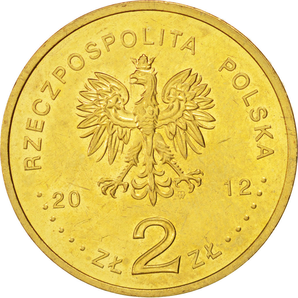 POLAND, 2 Zlotych, 2012, Warsaw, KM #844, MS(63), Brass, 27, 8.19