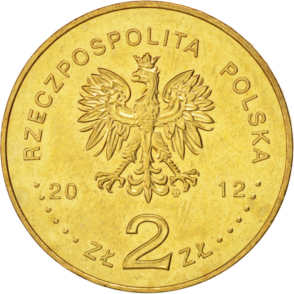 POLAND, 2 Zlote, 2012, Warsaw, KM #820, MS(63), Brass, 27, 8.13
