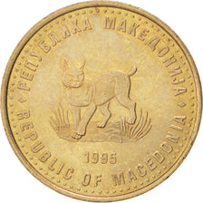 Moneta, Macedonia, 5 Denari, 1995, MS(63), Miedź-Nikiel-Cynk, KM:7a