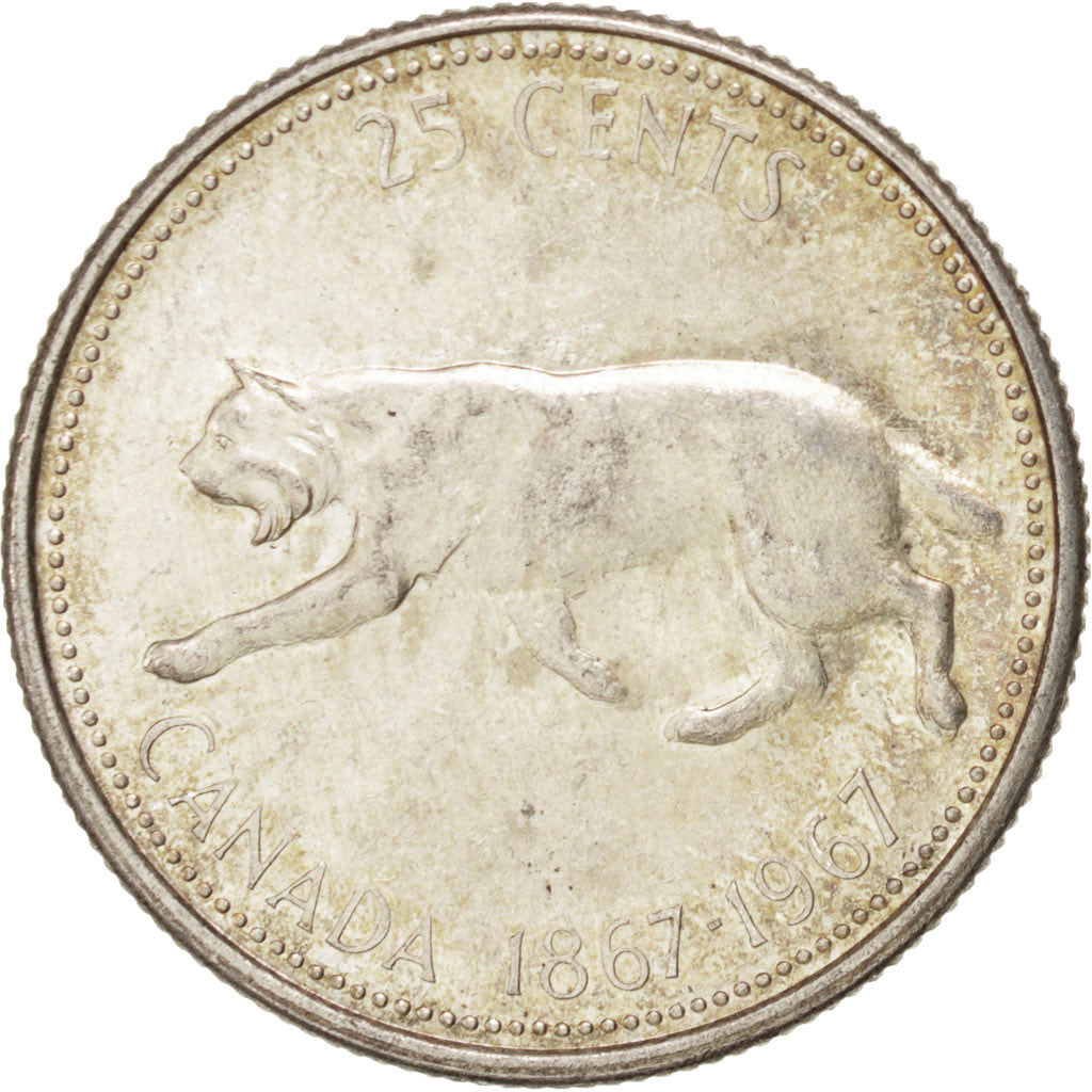 Coin, Canada, Elizabeth II, 25 Cents, 1967, Ottawa, MS(60-62), Silver, KM:68