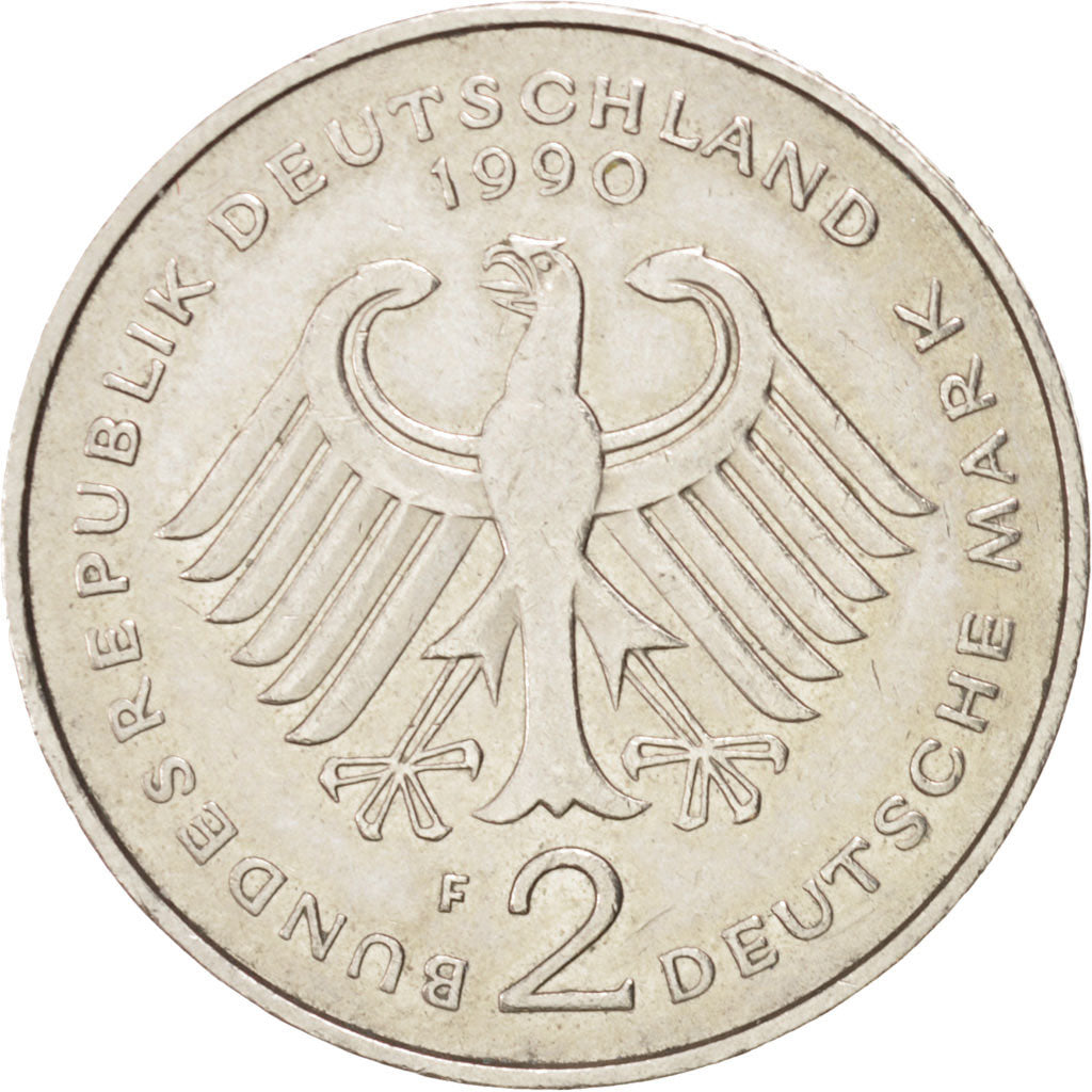 Coin, GERMANY - FEDERAL REPUBLIC, 2 Mark, 1990, Stuttgart, EF(40-45)