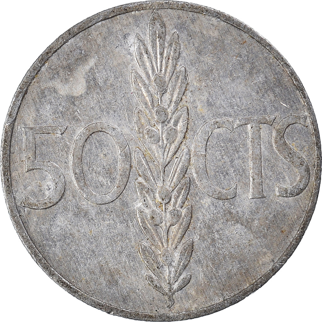 Moeda, Espanha, 50 Centimos, 1966