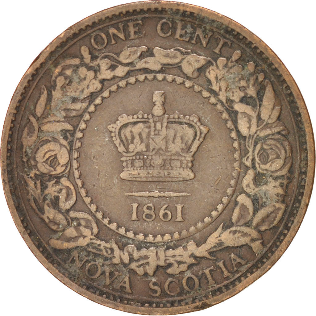 Coin, NOVA SCOTIA, Cent, 1861, Royal Canadian Mint, Ottawa, VF(20-25), Bronze