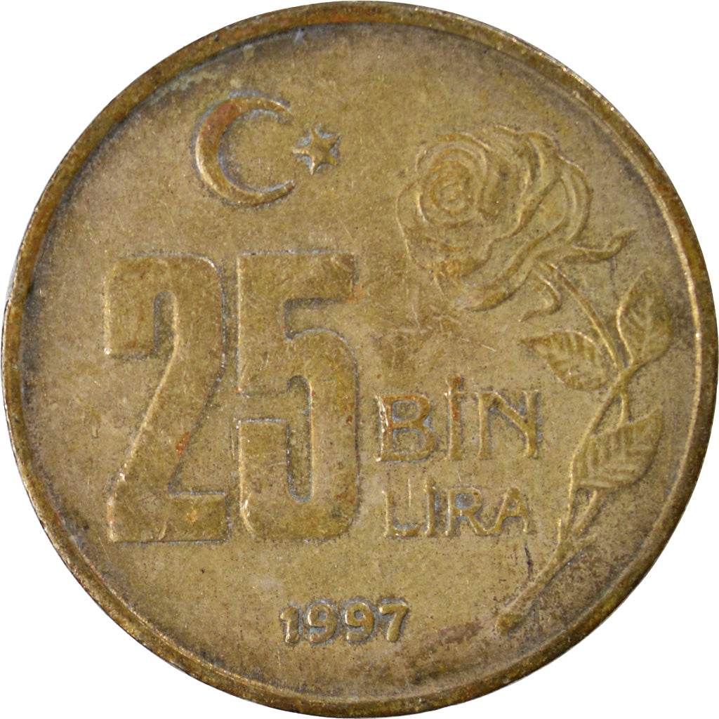 Moneta, Turchia, 25000 Lira, 25 Bin Lira, 1997