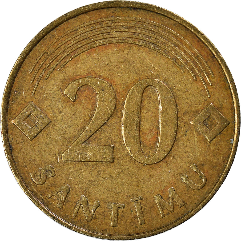 Moneta, Łotwa, 20 Santimu, 1992