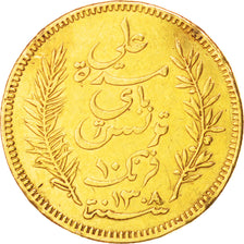 TUNISIA, 10 Francs, 1891, Paris, KM #226, VF(30-35), Gold, Lecompte #404, 3.19